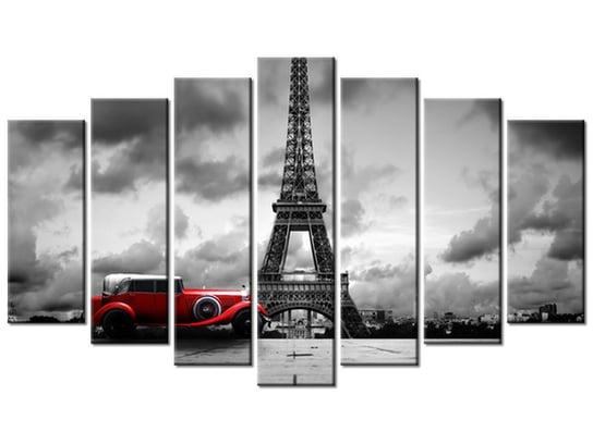 Obraz Widokówka z Paryża, 7 elementów, 140x80 cm Oobrazy