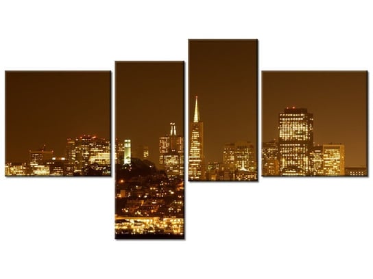 Obraz Wieczorne światła - Jamie McCaffrey, 4 elementy, 100x55 cm Oobrazy
