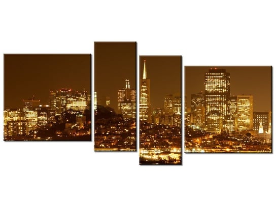 Obraz Wieczorne światła - Jamie McCaffrey, 4 elementy, 120x55 cm Oobrazy