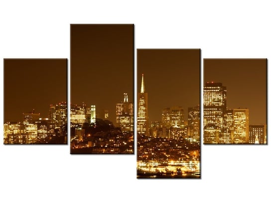 Obraz Wieczorne światła - Jamie McCaffrey, 4 elementy, 120x70 cm Oobrazy