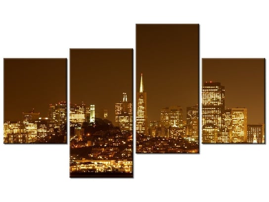 Obraz Wieczorne światła - Jamie McCaffrey, 4 elementy, 120x70 cm Oobrazy