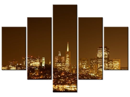 Obraz Wieczorne światła - Jamie McCaffrey, 5 elementów, 100x70 cm Oobrazy