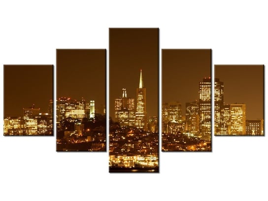 Obraz, Wieczorne światła - Jamie McCaffrey, 5 elementów, 125x70 cm Oobrazy