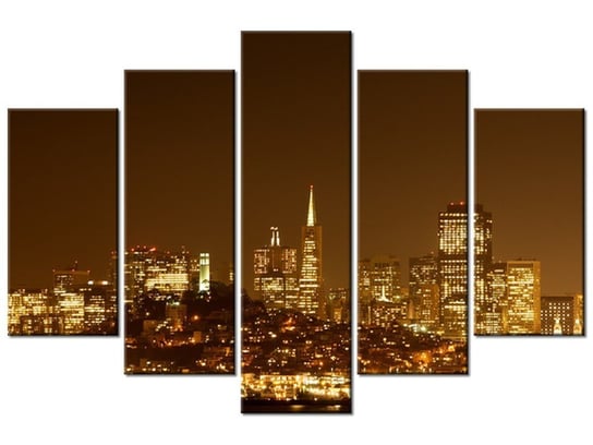 Obraz Wieczorne światła - Jamie McCaffrey, 5 elementów, 150x100 cm Oobrazy