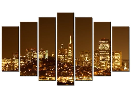 Obraz Wieczorne światła - Jamie McCaffrey, 7 elementów, 140x80 cm Oobrazy