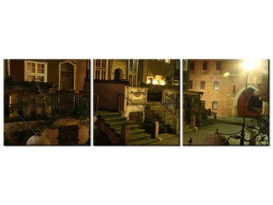 Obraz Wieczorny Gdańsk, 3 elementy, 120x40 cm Oobrazy