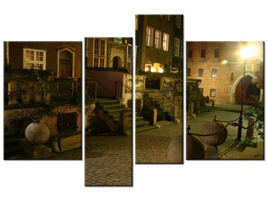 Obraz Wieczorny Gdańsk, 4 elementy, 130x85 cm Oobrazy