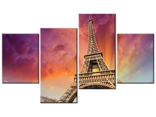 Obraz Wieża Eiffla, 4 elementy, 120x70 cm Oobrazy