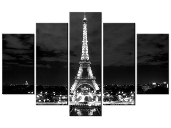 Obraz Wieża Eiffla BlackAndWhite, 5 elementów, 100x63 cm Oobrazy