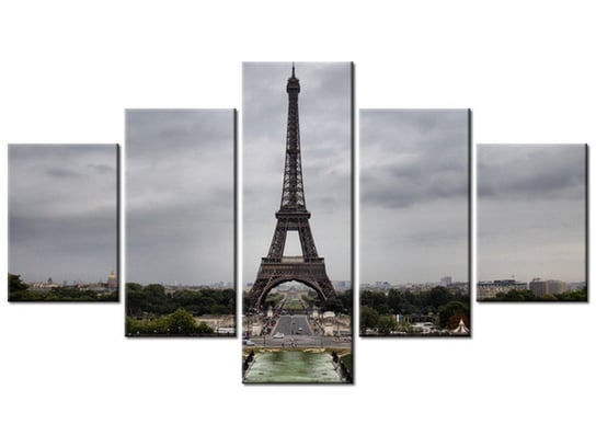 Obraz Wieża Eiffla i Pola Elizejskie, 5 elementów, 125x70 cm Oobrazy