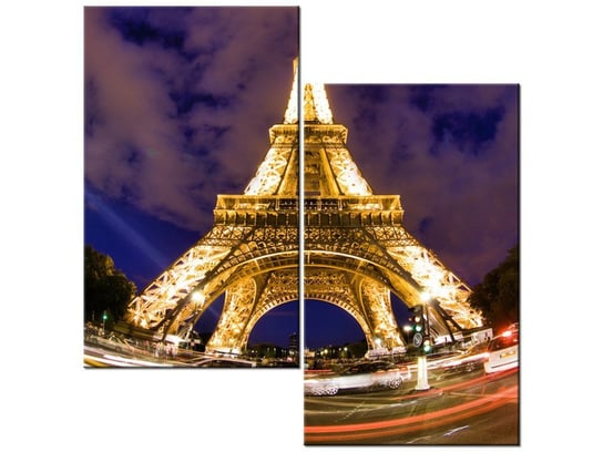 Obraz Wieża Eiffla nocą, 2 elementy, 60x60 cm Oobrazy