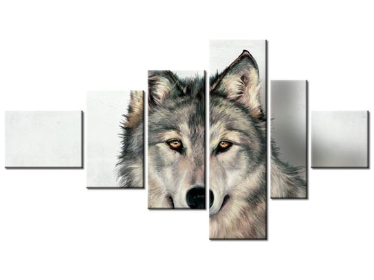Obraz Wilk szary, 6 elementów, 180x100 cm Oobrazy