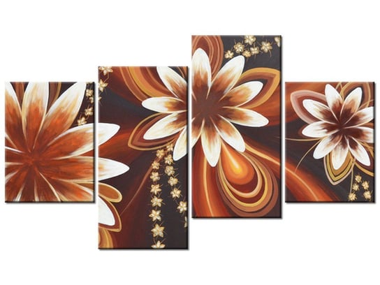 Obraz Wirujące kwiaty, 4 elementy, 120x70 cm Oobrazy