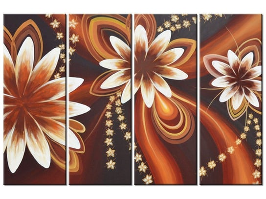 Obraz Wirujące kwiaty, 4 elementy, 120x80 cm Oobrazy