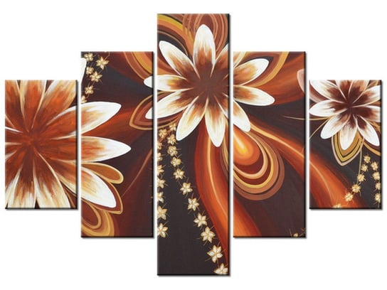Obraz Wirujące kwiaty, 5 elementów, 100x70 cm Oobrazy