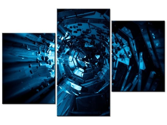 Obraz Wirujący tunel 3D, 3 elementy, 90x60 cm Oobrazy
