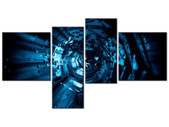 Obraz Wirujący tunel 3D, 4 elementy, 100x55 cm Oobrazy
