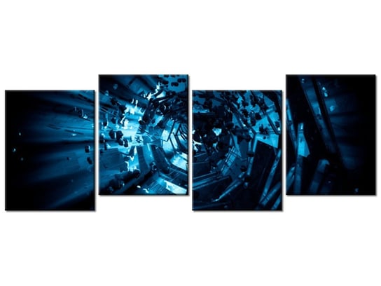 Obraz Wirujący tunel 3D, 4 elementy, 120x45 cm Oobrazy