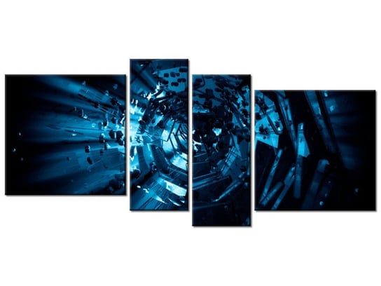 Obraz Wirujący tunel 3D, 4 elementy, 120x55 cm Oobrazy