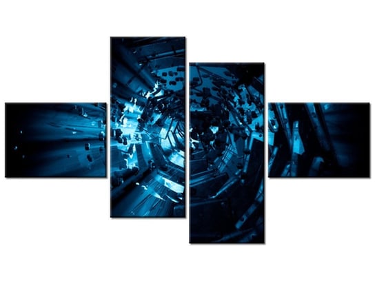 Obraz Wirujący tunel 3D, 4 elementy, 140x80 cm Oobrazy