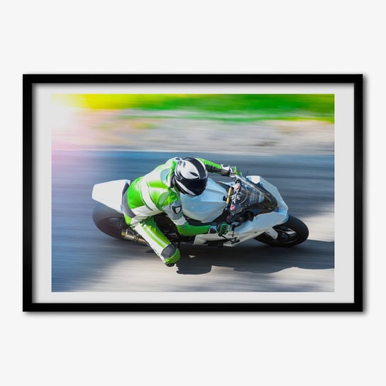 Obraz wiszący z ramką TULUP Wyścig motocyklowy 70x50 cm cm Tulup