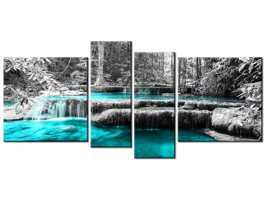 Obraz Wodospad, 4 elementy, 120x55 cm Oobrazy