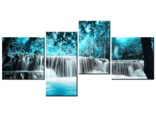 Obraz Wodospad, 4 elementy, 140x70 cm Oobrazy
