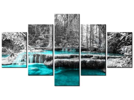 Obraz Wodospad, 5 elementów, 125x70 cm Oobrazy