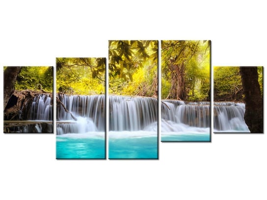 Obraz Wodospad, 5 elementów, 150x70 cm Oobrazy