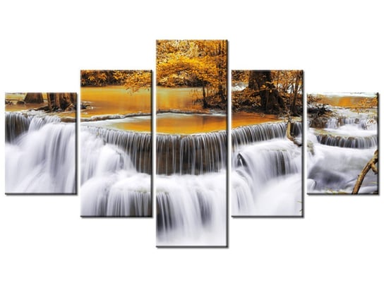 Obraz Wodospad Dong Pee Sua, 5 elementów, 125x70 cm Oobrazy