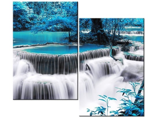 Obraz Wodospad Dong Pee Sua blue, 2 elementy, 80x70 cm Oobrazy