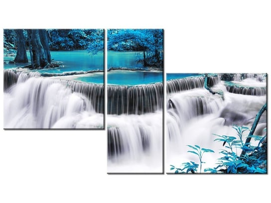 Obraz Wodospad Dong Pee Sua blue, 3 elementy, 90x50 cm Oobrazy