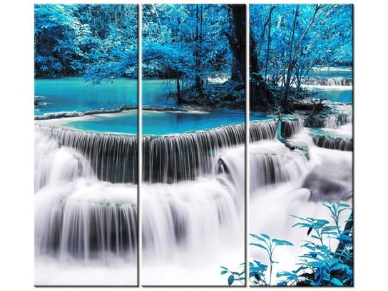 Obraz Wodospad Dong Pee Sua blue, 3 elementy, 90x80 cm Oobrazy