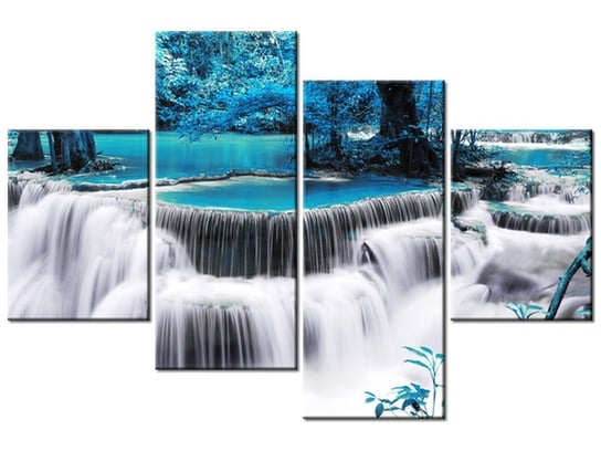 Obraz, Wodospad Dong Pee Sua blue, 4 elementy, 120x80 cm Oobrazy