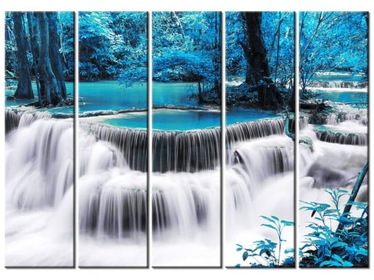 Obraz Wodospad Dong Pee Sua blue, 5 elementów, 225x160 cm Oobrazy