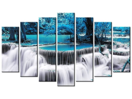 Obraz Wodospad Dong Pee Sua blue, 7 elementów, 140x80 cm Oobrazy
