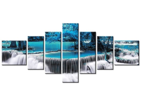 Obraz Wodospad Dong Pee Sua blue, 7 elementów, 160x70 cm Oobrazy