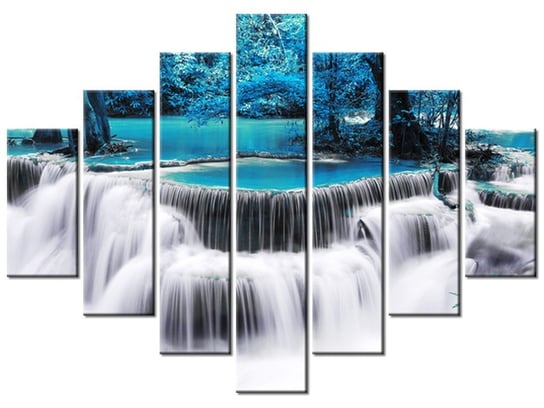 Obraz Wodospad Dong Pee Sua blue, 7 elementów, 210x150 cm Oobrazy