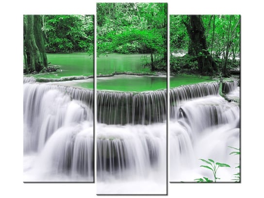 Obraz Wodospad Dong Pee Sua green, 3 elementy, 90x80 cm Oobrazy