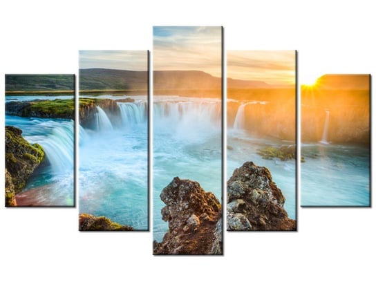 Obraz Wodospad Godafoss, 5 elementów, 100x63 cm Oobrazy