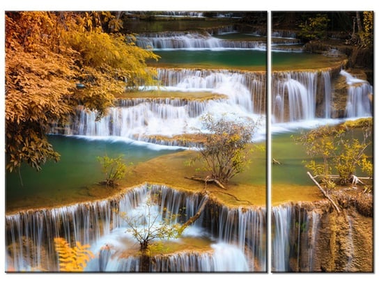 Obraz Wodospad Huay Mae Khamin, 2 elementy, 70x50 cm Oobrazy