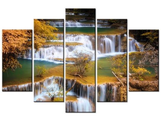 Obraz, Wodospad Huay Mae Khamin, 5 elementów, 150x100 cm Oobrazy