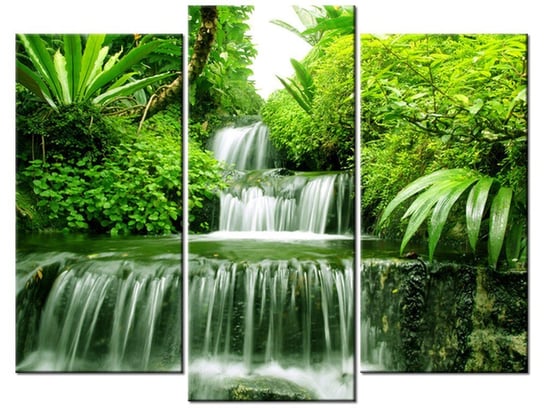 Obraz Wodospad w lesie deszczowym, 3 elementy, 90x70 cm Oobrazy