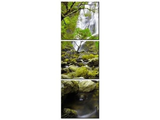 Obraz, Wodospad w zieleni, 3 elementy, 30x90 cm Oobrazy