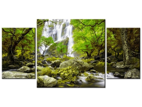 Obraz Wodospad w zieleni, 3 elementy, 80x40 cm Oobrazy