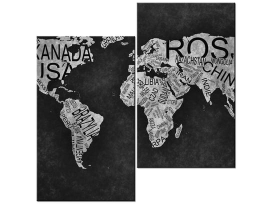 Obraz World Map, 2 elementy, 60x60 cm Oobrazy