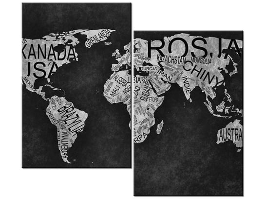 Obraz World Map, 2 elementy, 80x70 cm Oobrazy
