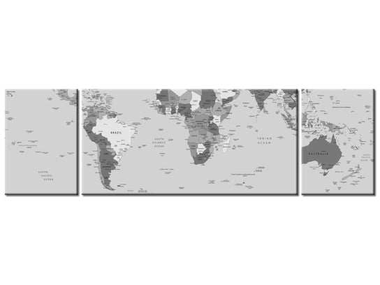 Obraz World map, 3 elementy, 170x50 cm Oobrazy