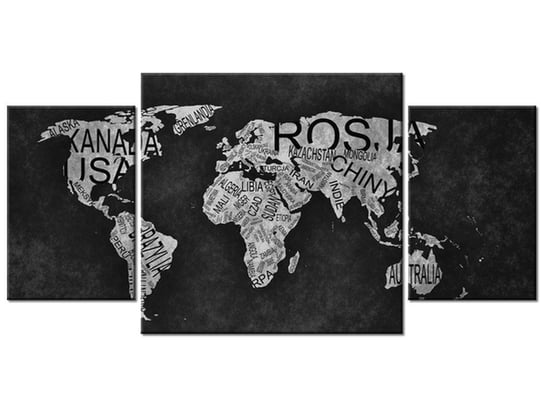 Obraz World Map, 3 elementy, 80x40 cm Oobrazy
