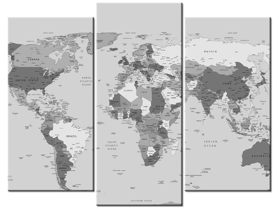 Obraz World map, 3 elementy, 90x70 cm Oobrazy